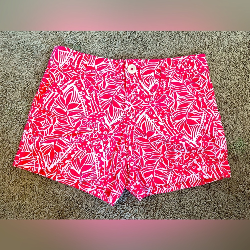 HTF GUC Size 4 Punch Pink Stamped Lilly Pulitzer Callahan Shorts